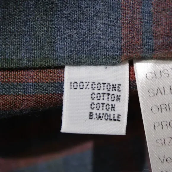 Kiton NWOT Dress Shirt Size 15 / 38 In Blue, Red, & Green Check 100% Cotton - Picture 9 of 12